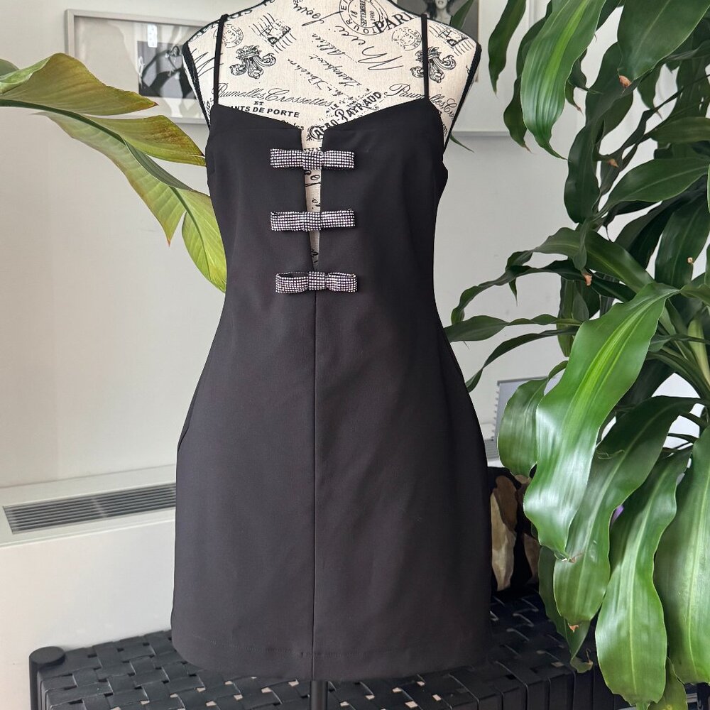 Zara Spaghetti Strap Cocktail Dress with Sequin Bows